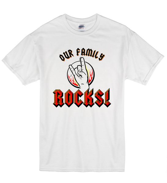 

our family rocks dad mum children metal funny t shirt tshirt mens womens gift sport hooded sweatshirt hoodie