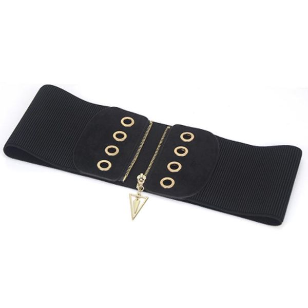 

new women's ultra-wide air hole zipper waist belt wide belt waist girdle, Black;brown