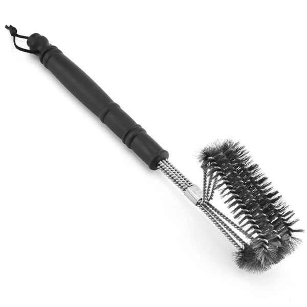 

bbq 3 head grill brush cleaning tool iron wire bristle bbq accessories outdoor camping supplies bbq 3 head wmtfzq bdesybag