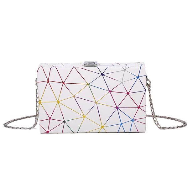 

cross body women's messenger bag rectangular pu leather chain rhombic 2021 simple fashion shoulder handbag or girl's purse