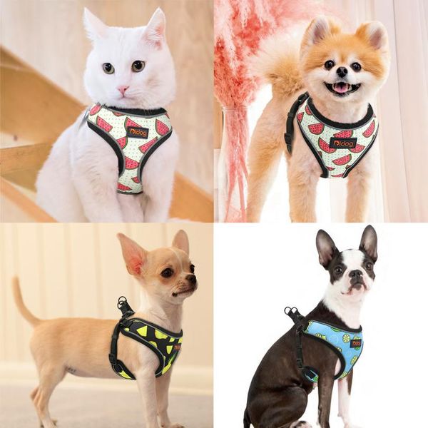 

nylon reflective dog cat harness vest printed french bulldog harness puppy small medium dogs cats harness for chihuahua bbyymm