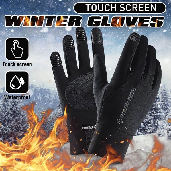 

motocycle touch screen winter thermal warm velvet lined anti skid racing cycling motocross motorbike gloves guante, Blue;gray