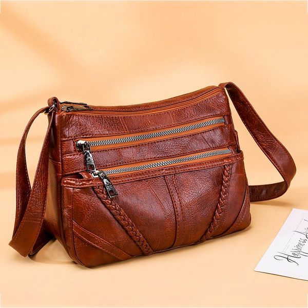 

women soft leather shoulder bags female crossbody bags for women ladies designer commuter bag