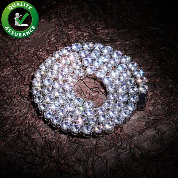 

6mm iced out hip hop bling chains jewelry men women cuban link luxury designer necklace bling diamond tennis chain hiphop rapper fashion boy, Black