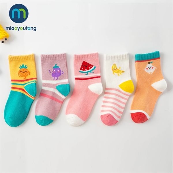 5 paar Jacquard Obst Regenbogen Candy Komfort Warme Baumwolle Hohe Qualität Kind Junge Neugeborene Socken Kinder Mädchen Baby Socken Miaoyoutong 201112