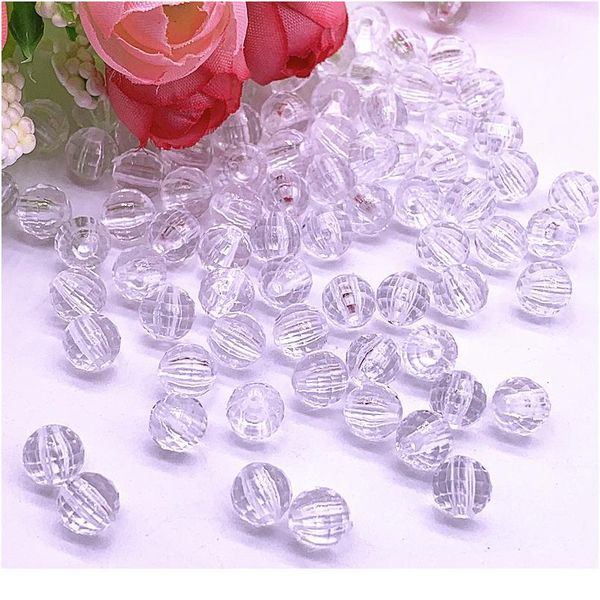 

wholesale 4/6/8/10/12/14/16mm faceted acrylic beads transparent white loose spacer beads for jewelry making diy acc qylmqe