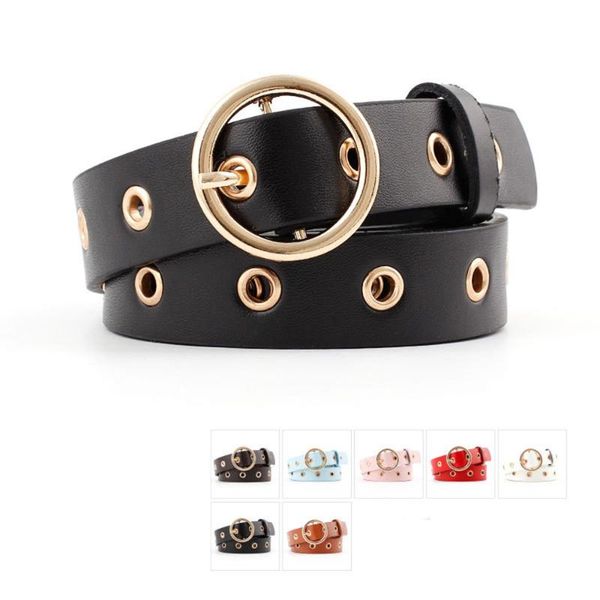 

new arrival women waist belt strap hollow rivets pu leather strap for womens slim waistband female ladies apparel accessories, Black;brown