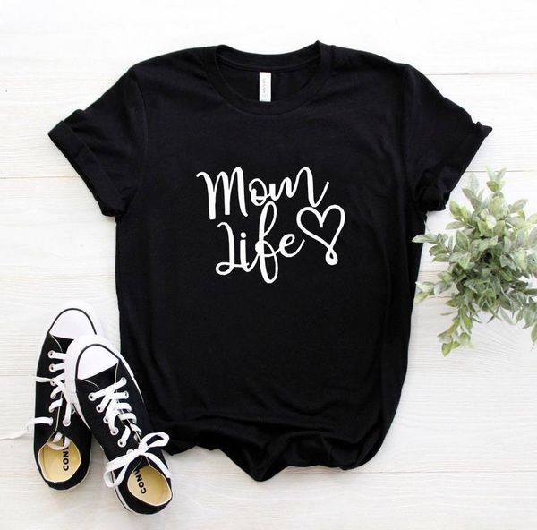 

mom life heart letters print women tshirt cotton casual funny t shirt for lady girl tee 6 colors drop ship sb-11, White