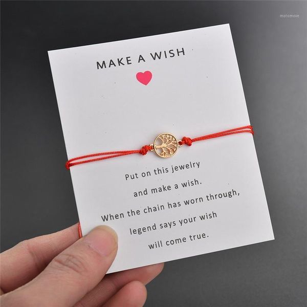

2020 lucky red thread adjustable wish bracelets for women men kids gold life tree charm bracelet wish jewelry dropshipping1, Golden;silver