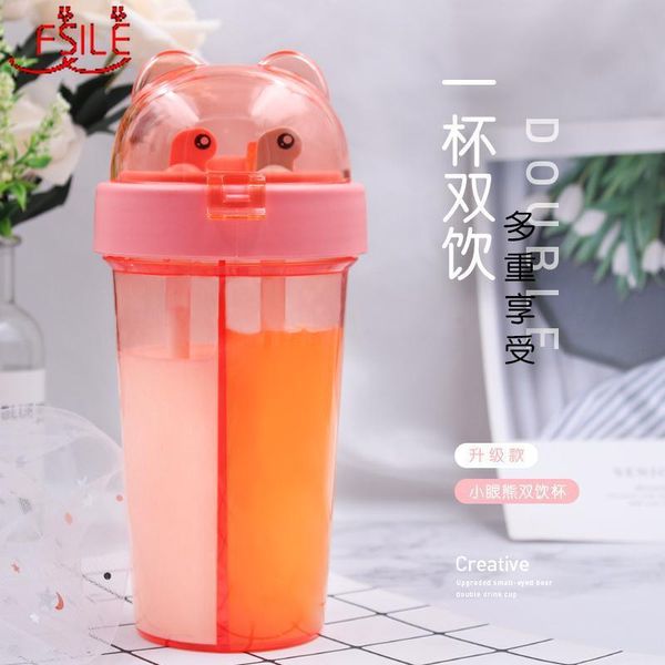 

a dual use 420ml drop proof of capacity plastic cute bottle large childrens portable sippy sports cup dual drinking wmtzgv loveshop01