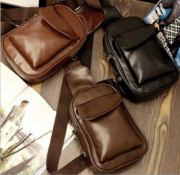 

50pcs 2017 new arrival fashion men bags pu leather waist chest bag 4colors shoulder bag leisure multi-function wallet mini backpacks