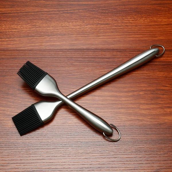 

sile basting brush bbq grill oil sauce brush stainless steel handle pastry brush butter bread bbq kitchen acc qylgoe