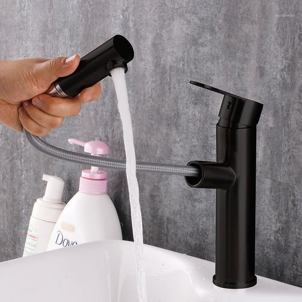 

bathroom sink faucets black pull out basin faucet 360 degree rotate heavy weight1