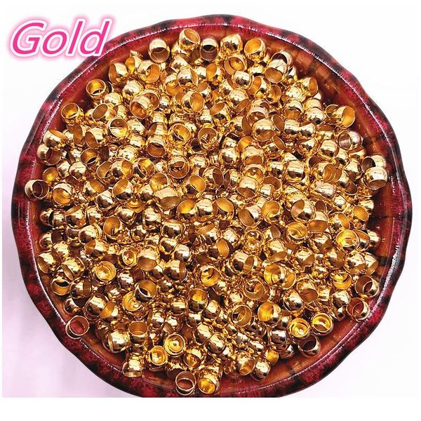 

new 2/2.5/3/4mm gold silver copper ball end crimp beads diameter ser spacer beads for jewelry making diy positioni qylifc