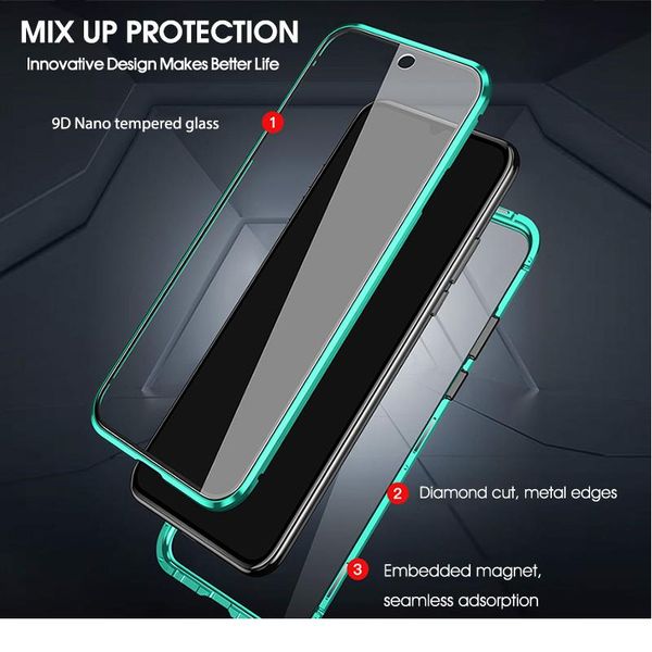 

360 magnetic adsorption metal case for xiaomi redmi note 9 8 7 k20 pro 8t 9a 8a mi note 10 l wmtlml