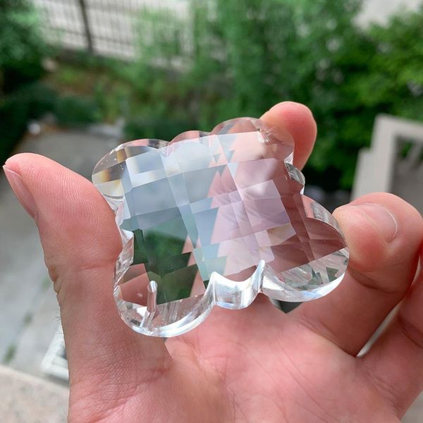 

50mm suncatcher chinese knot pendants glass clear chandelier crystal prisms parts hanging decor party chandelier connectors h jllmny