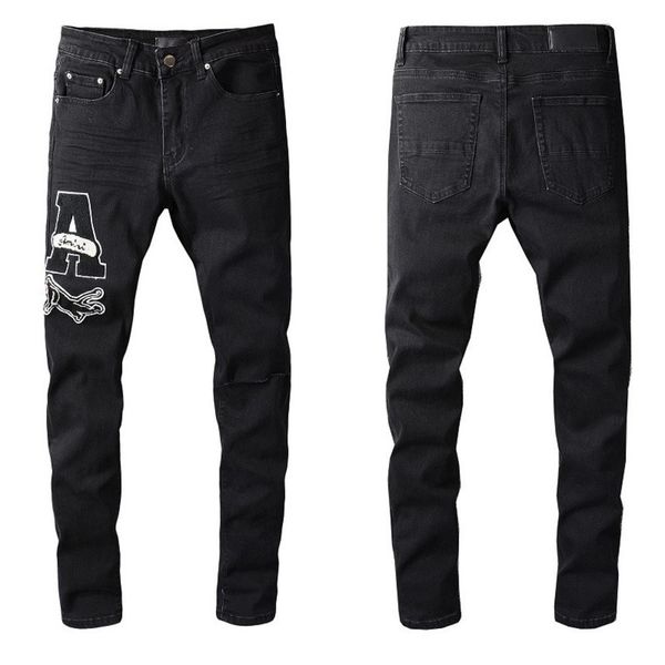 

Fashion ny Bae Black Mens Jeans Casual Slim HipHop Jean Selection High Quality Small Feet Denim Size 28-40, Blue