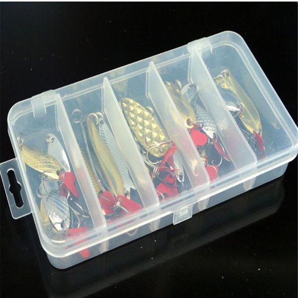 

10pcs/20pcs metal spinner spoon kit fishing lure hard bait set sequins treble hook for winter ocean river fishing acc qylpra