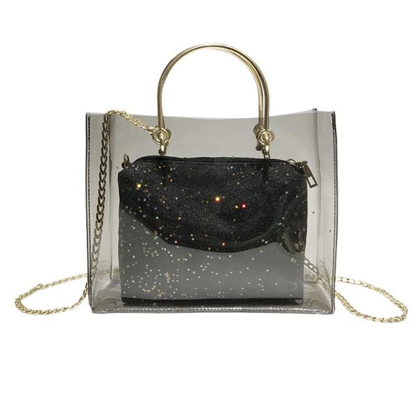 

new-transparent packet ms mini shoulder chain girl satchel portable women's bag pvc transparent solid color jelly pack