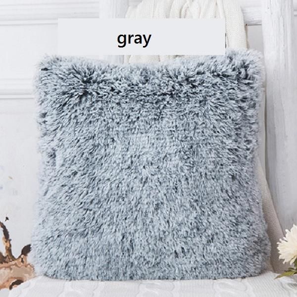 

double colour long fur plush cushion covers sofa kussenhoes coussin decoration decorative throw pillowcase travesseiro cojines swy wmtvuy