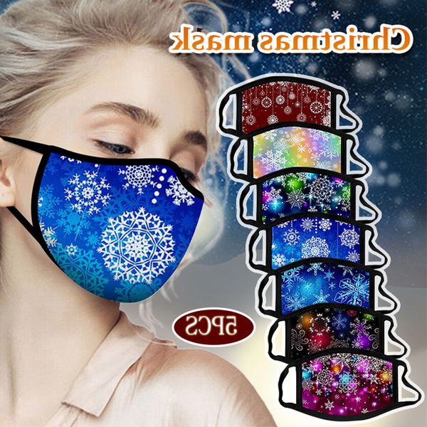 

многоразовый рождество маска новый рот банданы моющийся снежинка зима печати защита лица новый год санта дети маски # yl5