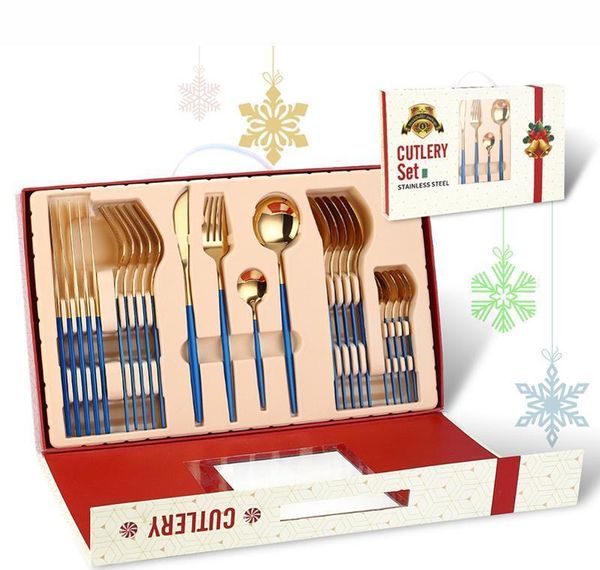 

merry christmas tableware set 24 pieces christmas gifts dinnerware knife fork spoon set tableware cutlery christma jllanf carshop2006