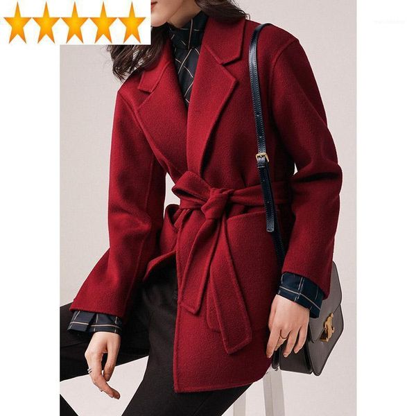 

2021 clothes double-faced coat wool jacket spring autumn coats and jackets women korean overcoat b68039 j40771, Black