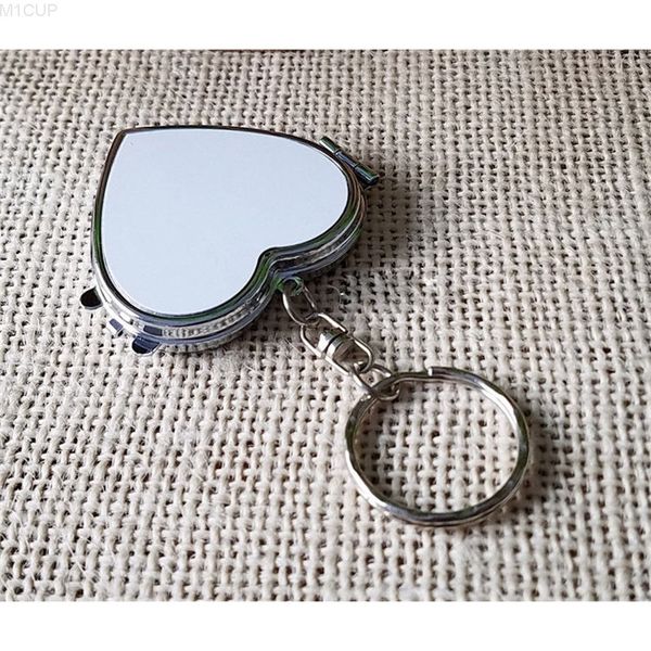 

sublimation blank heart round makeup mirrors hermal transfer printing cosmetic mirror subliming consumables