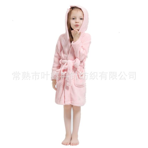 

children's cartoon autumn new unicorn tianma spring bathrobe hooded flannel pajamas jol0, Blue;red