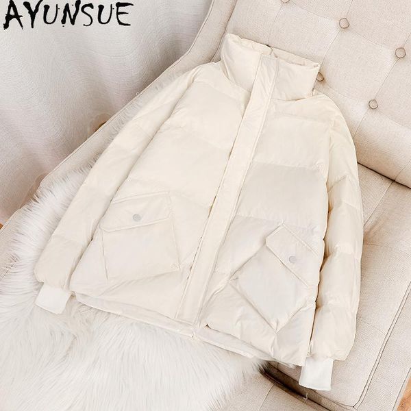 

ayunsue women's jacket autumn winter down jacket woman coat female korean puffer women duck down parkas abrigo mujer 20201, Black
