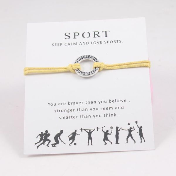 

charm bracelets fashion cheerleader adjustable wish card for women men friendship gift with jewelry1, Golden;silver