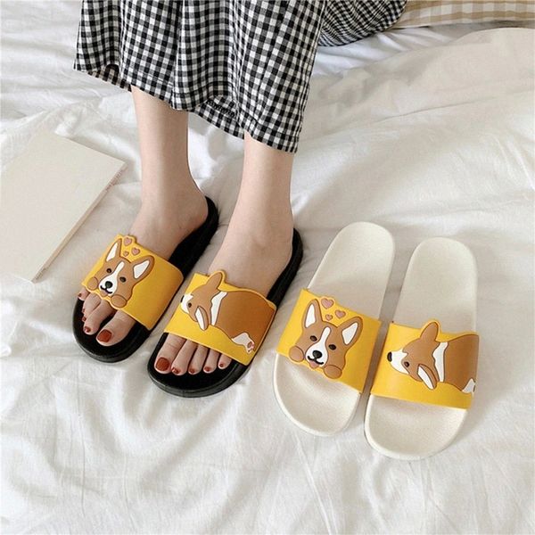 

Women Summer Sandals Ladies Light PVC Leather Dog Slipper Female Indoor Bathroom Non Slip Shoes Woman Platform Slippers #8E6b, Black