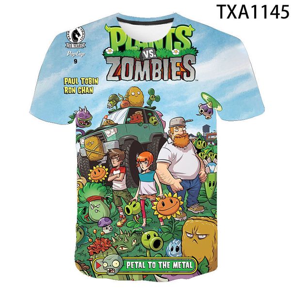 

new plants vs zombies 3d boy girl printed cool 3d print shirts kawaii graphic plus size men clothing