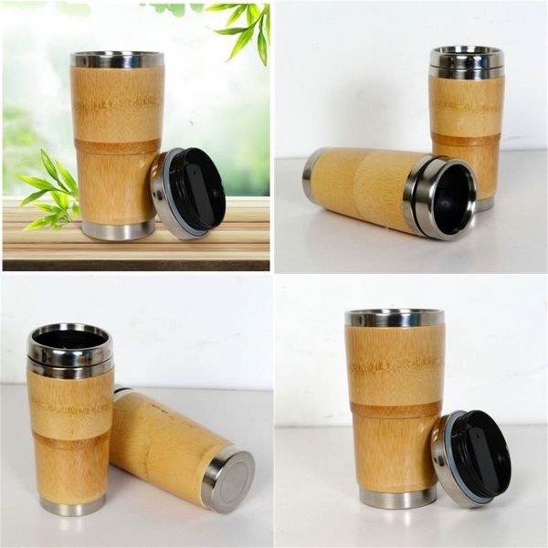 

inner stainless steel bamboo coffee cup raw material water cups with lid vehicle cup convenient easy to use home and outside 26 8jfh1
