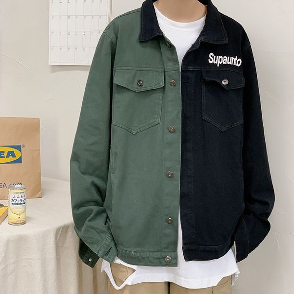 

2020 men's autumn winter jacket off fine printed clothes, Black;brown