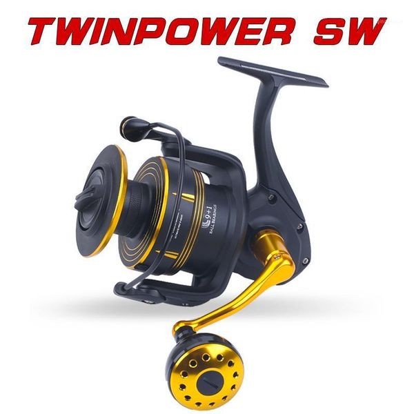 

lurekiller new metal spinning reel twinpower sw6000hg/sw10000hg 35kgs drag jigging reel popping sea fishing 5.9:11
