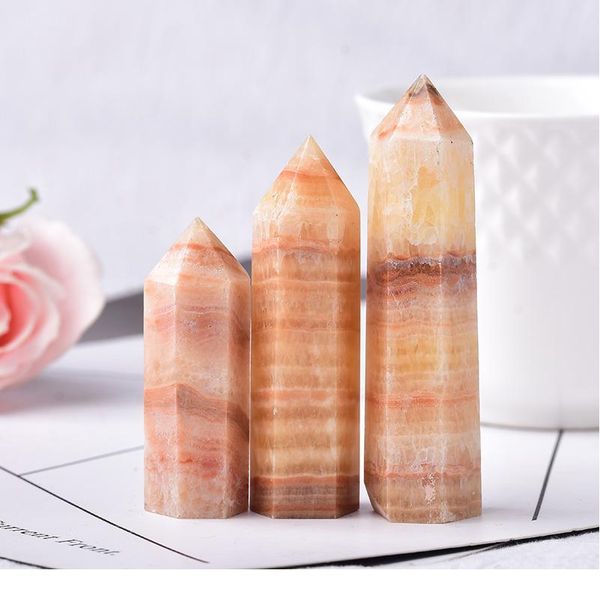 

natural crystal point pork stone healing stone quartz crystal wand tower mineral 50-80mm for home decoration ornaments qylbqw, Black