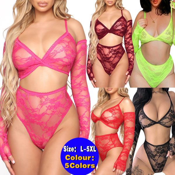 

5xl plus size lingerie sets women underwear suit mesh bra and string set lace intimates intimo donna exotic sets c1114, Black;white
