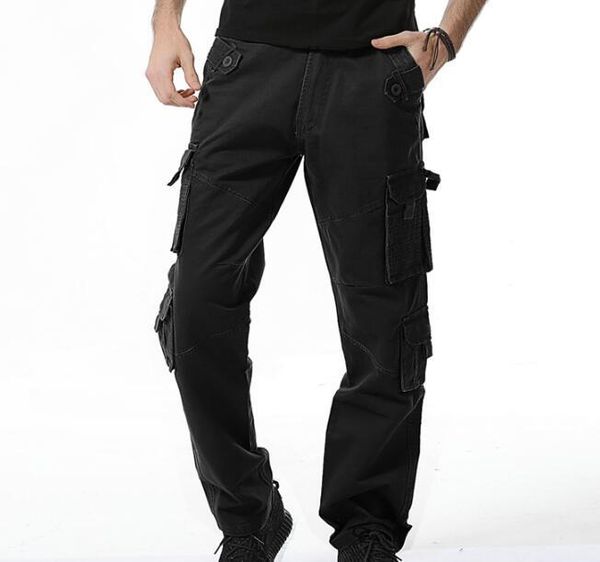 

2021 cargo multi pocket casual pants men's ance plus size 28-40 itdy, Black