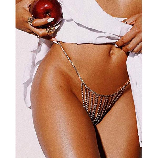 

fashion crystal belly chain waist summer beach belly chain fashion body chains women trendy rhinestone panties thong gifts, Silver