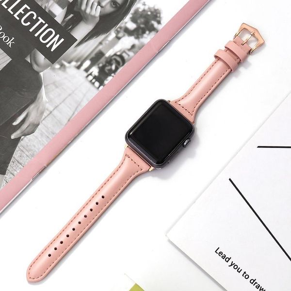 

genuine leather strap for watch band 44mm 40mm 42mm 38mm iwatch bracelet series 5 4 3 2 1 bracelet watchband acc jllskh, Black;brown