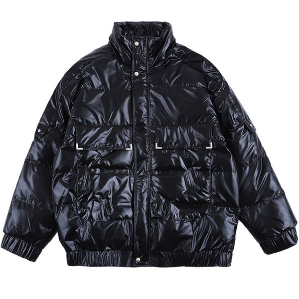 

2021 new white duck man style shiny skin winter light down short jacket vlup, Black