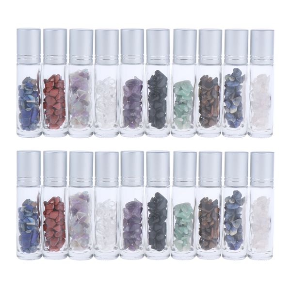 

20 шт 10ml слейте clear glass essential oil gemstone роллеров бутылки