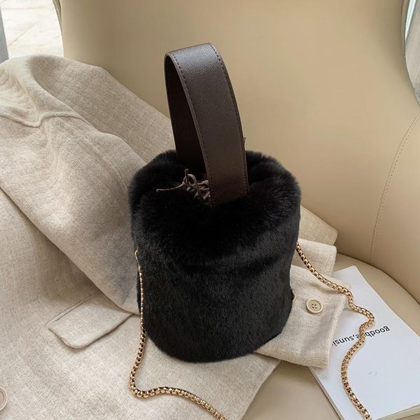 

cross body bucket bag handbag fashion faux fur winter bags women shoulder crossbody ladies plush hand designers bolsa feminina sac