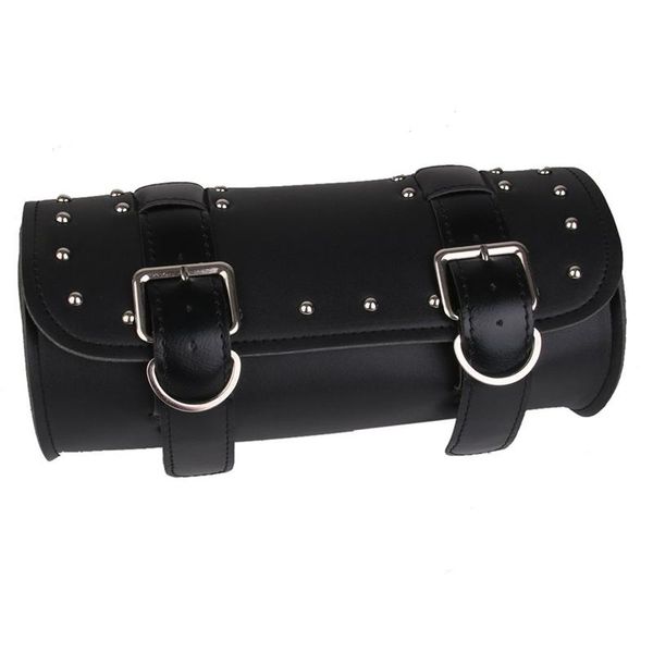 

promotion motorcycle black synthetic leather tool roll bag saddle bag storage for