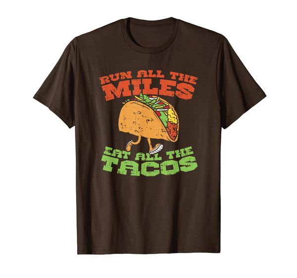 

run all the miles eat all the tacos t-shirt taco runner gift, White;black