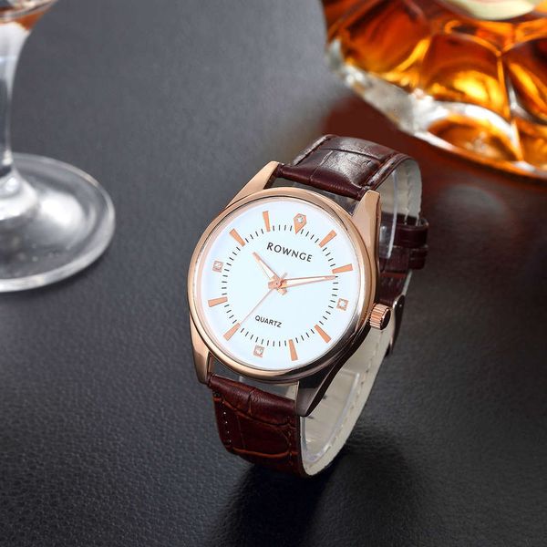 

high grade men's quartz dial diamond belt rose gold watchjk