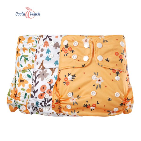 

coola peach 3pcs/pack baby cloth diaper waterproof cover nappies pocket fashion diaper drop shipping 1016