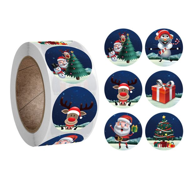 

roll pack sticker holiday decorating santa 1 claus snowman elk printed gift home decor christmas stickers