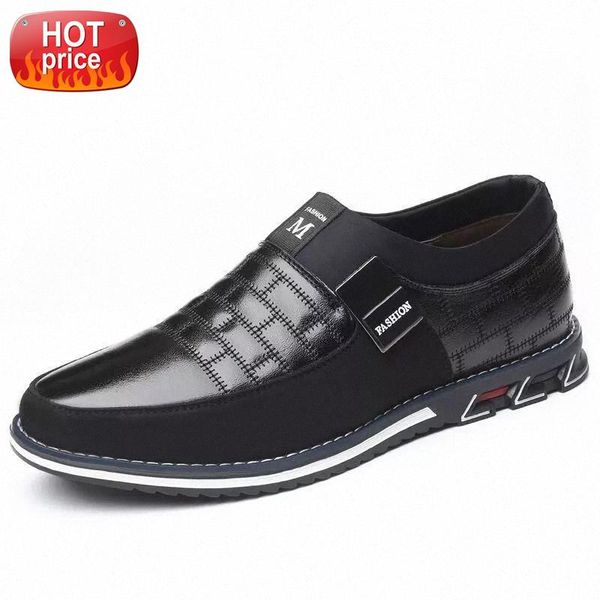 

plus size 38-46 new 2020 genuine leather men casual shoes brand mens loafers moccasins breathable slip on driving shoes #6f8s